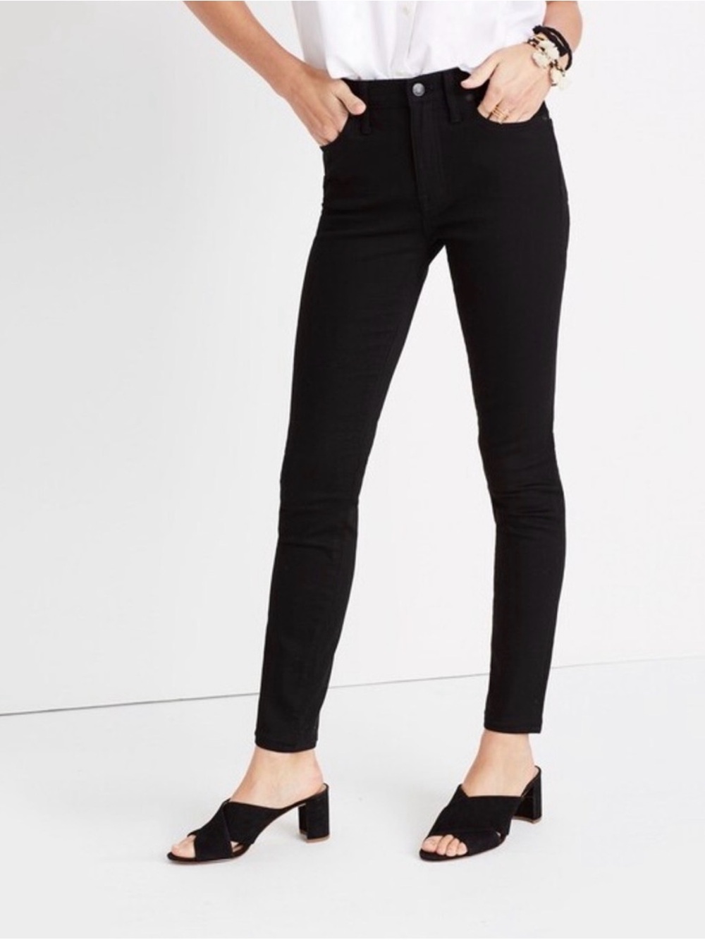 Madewell Black Skinny 9” Mid-Rise Jeans Size 10